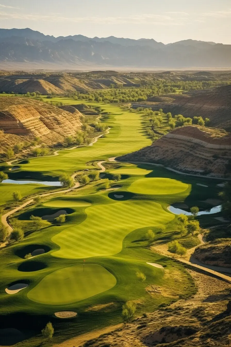 Picturesque golf course landscape