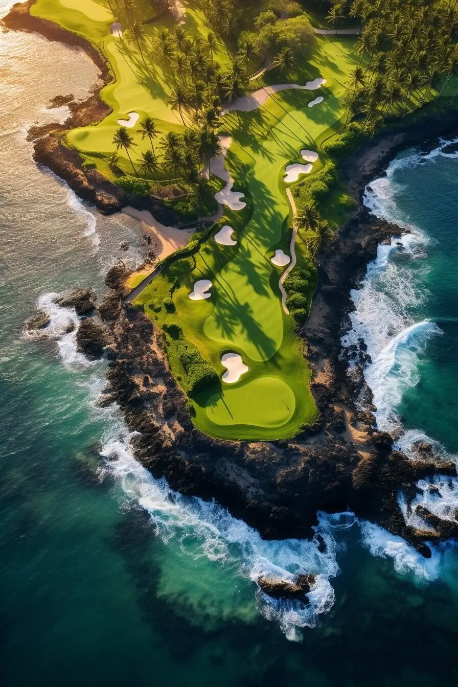 Picturesque golf course landscape