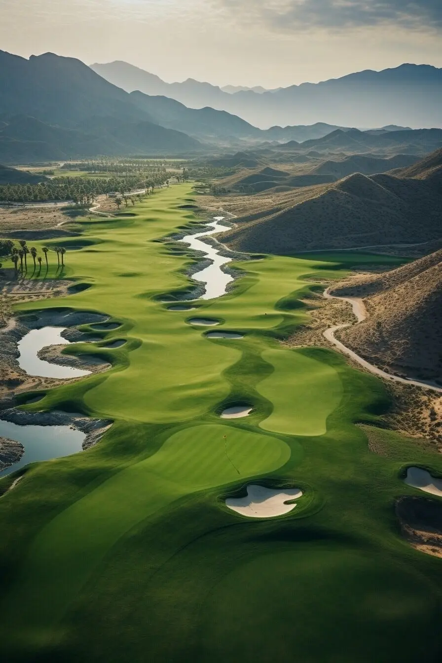 Picturesque golf course landscape